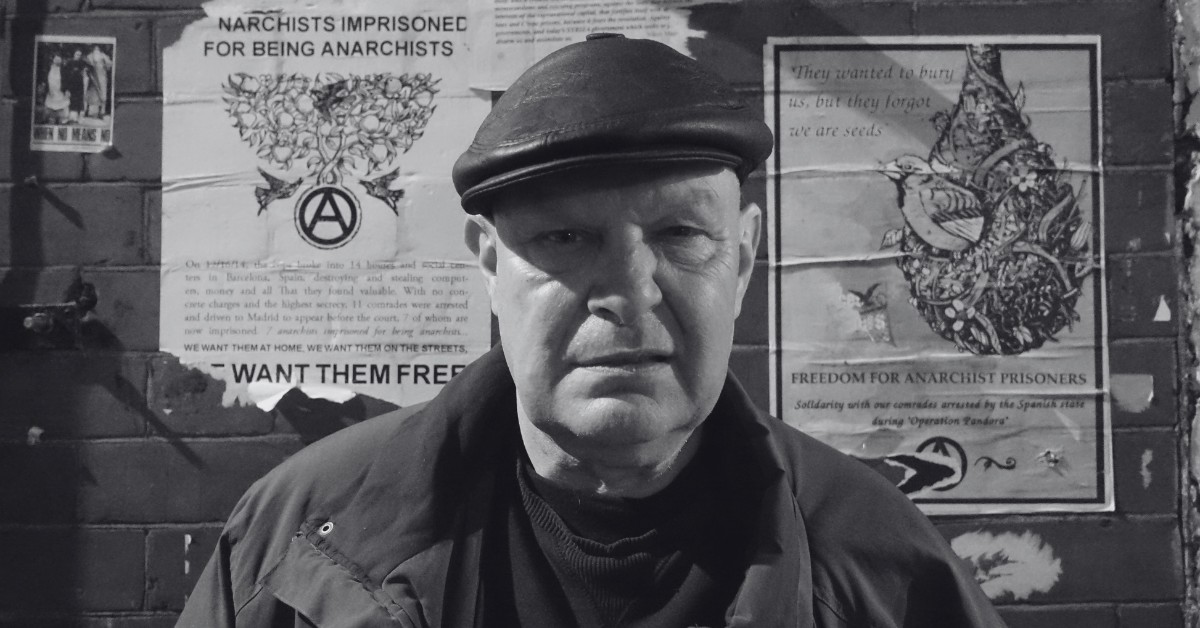 Martin Lux Wright on his 65th birthday, picture by Chris Low